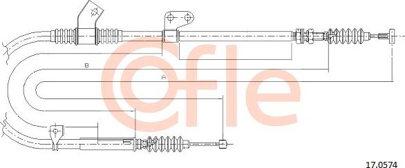 Cofle 17.0574 - Тросик, cтояночный тормоз autospares.lv
