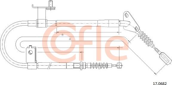 Cofle 17.0682 - Тросик, cтояночный тормоз autospares.lv