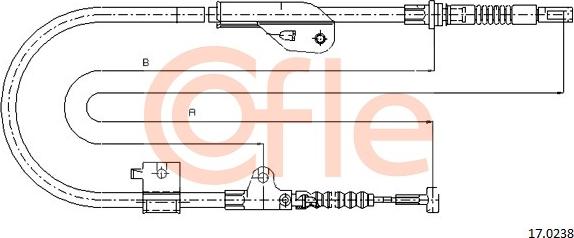 Cofle 17.0238 - Тросик, cтояночный тормоз autospares.lv