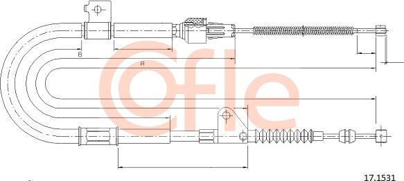 Cofle 17.1531 - Тросик, cтояночный тормоз autospares.lv