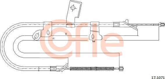 Cofle 17.1071 - Тросик, cтояночный тормоз autospares.lv