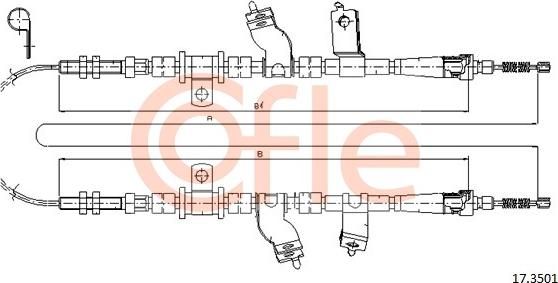 Cofle 92.17.3501 - Тросик, cтояночный тормоз autospares.lv