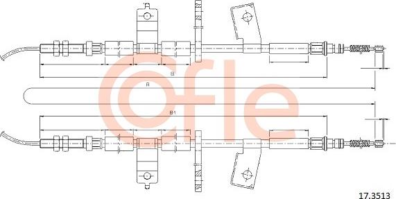 Cofle 17.3513 - Тросик, cтояночный тормоз autospares.lv