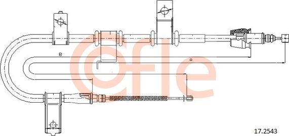 Cofle 17.2543 - Тросик, cтояночный тормоз autospares.lv