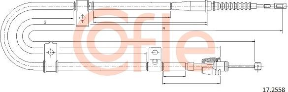 Cofle 17.2558 - Тросик, cтояночный тормоз autospares.lv