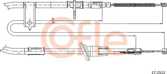 Cofle 17.2512 - Тросик, cтояночный тормоз autospares.lv