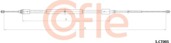 Cofle 1.CT001 - Тросик, cтояночный тормоз autospares.lv