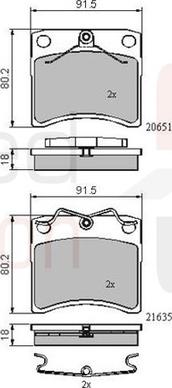 Comline ADB0953 - Тормозные колодки, дисковые, комплект autospares.lv