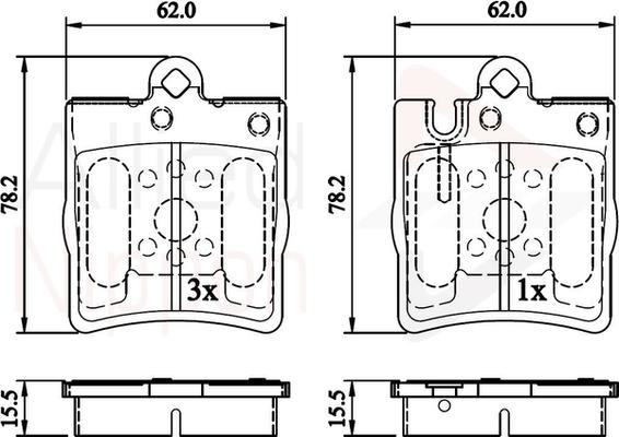 Comline ADB0915 - Тормозные колодки, дисковые, комплект autospares.lv