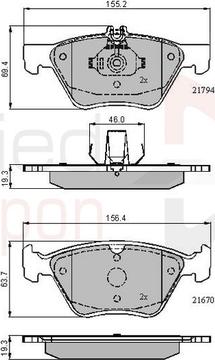 Comline ADB0913 - Тормозные колодки, дисковые, комплект autospares.lv