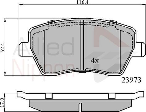 Comline ADB0984 - Тормозные колодки, дисковые, комплект autospares.lv