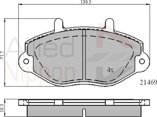 Comline ADB0924 - Тормозные колодки, дисковые, комплект autospares.lv