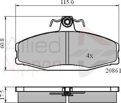 Comline ADB0928 - Тормозные колодки, дисковые, комплект autospares.lv