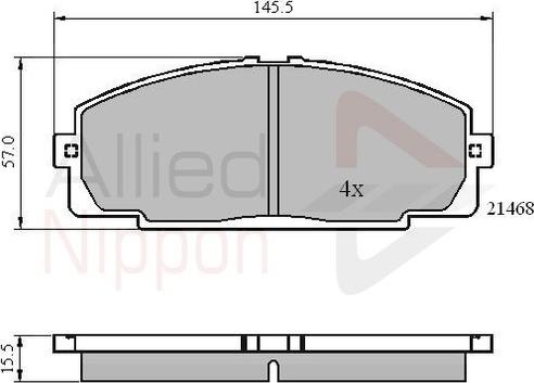 Comline ADB0459 - Тормозные колодки, дисковые, комплект autospares.lv