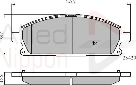 Comline ADB0591 - Тормозные колодки, дисковые, комплект autospares.lv