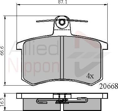 Comline ADB0558 - Тормозные колодки, дисковые, комплект autospares.lv