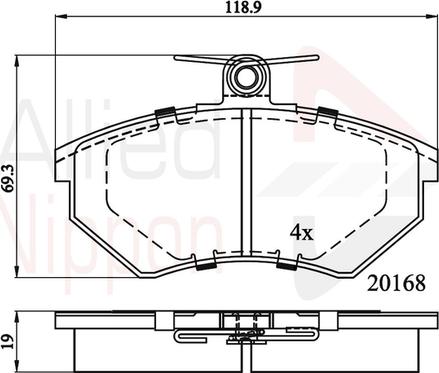 BENDIX 571356J - Тормозные колодки, дисковые, комплект autospares.lv