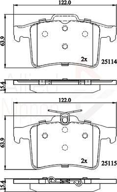 Comline ADB06095 - Тормозные колодки, дисковые, комплект autospares.lv