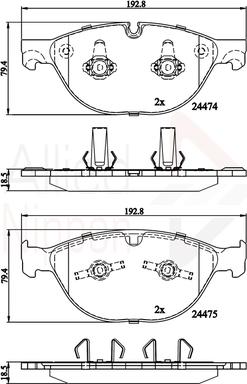 Comline ADB06093 - Тормозные колодки, дисковые, комплект autospares.lv