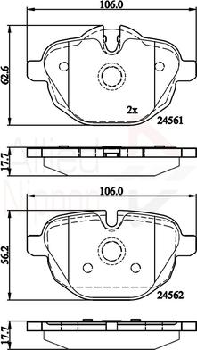 Comline ADB06092 - Тормозные колодки, дисковые, комплект autospares.lv