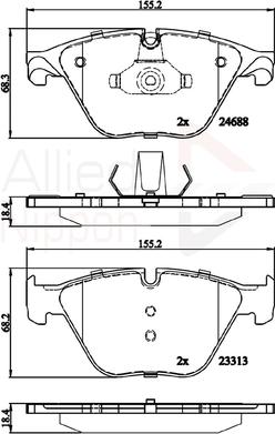 Comline ADB06097 - Тормозные колодки, дисковые, комплект autospares.lv