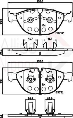 Comline ADB06000 - Тормозные колодки, дисковые, комплект autospares.lv