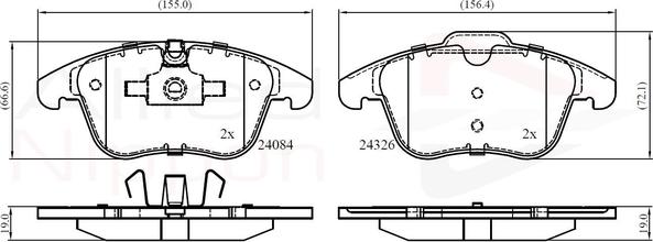 Comline ADB06036 - Тормозные колодки, дисковые, комплект autospares.lv