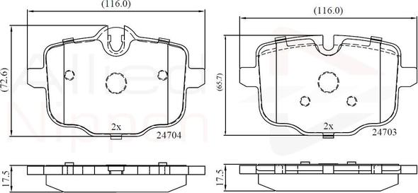 Comline ADB06072 - Тормозные колодки, дисковые, комплект autospares.lv