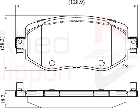 Comline ADB06125 - Тормозные колодки, дисковые, комплект autospares.lv