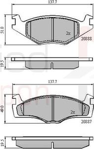 Comline ADB0149 - Тормозные колодки, дисковые, комплект autospares.lv