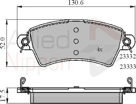 Comline ADB01549 - Тормозные колодки, дисковые, комплект autospares.lv