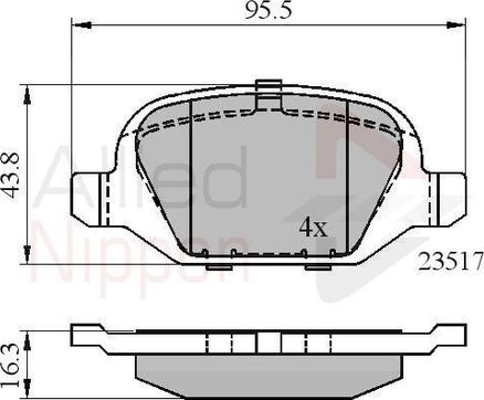 Comline ADB01559 - Тормозные колодки, дисковые, комплект autospares.lv