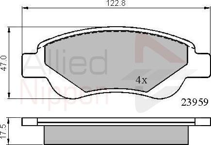 Comline ADB01552 - Тормозные колодки, дисковые, комплект autospares.lv