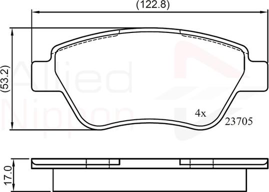 Comline ADB01535 - Тормозные колодки, дисковые, комплект autospares.lv