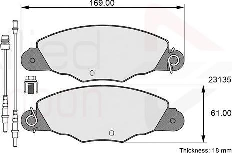 Comline ADB01526 - Тормозные колодки, дисковые, комплект autospares.lv