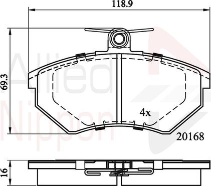 Comline ADB0152 - Тормозные колодки, дисковые, комплект autospares.lv