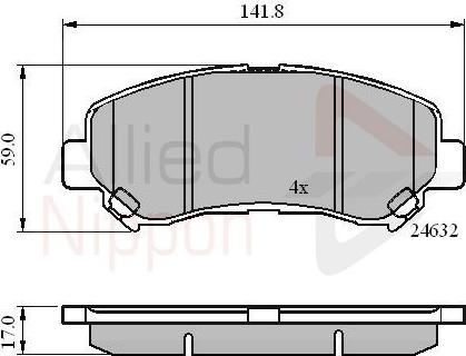 Comline ADB01577 - Тормозные колодки, дисковые, комплект autospares.lv