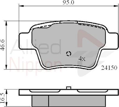 Comline ADB01658 - Тормозные колодки, дисковые, комплект autospares.lv