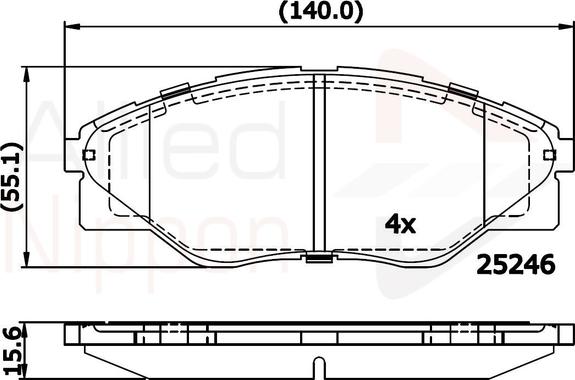 Comline ADB01660 - Тормозные колодки, дисковые, комплект autospares.lv