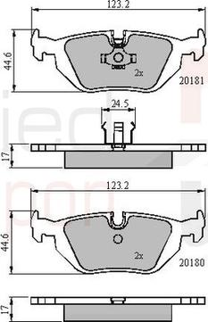 Comline ADB0166 - Тормозные колодки, дисковые, комплект autospares.lv