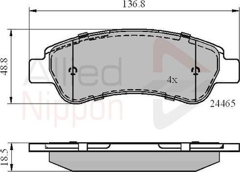 Comline ADB01604 - Тормозные колодки, дисковые, комплект autospares.lv