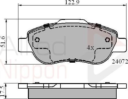 Comline ADB01600 - Тормозные колодки, дисковые, комплект autospares.lv