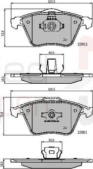 Comline ADB01607 - Тормозные колодки, дисковые, комплект autospares.lv