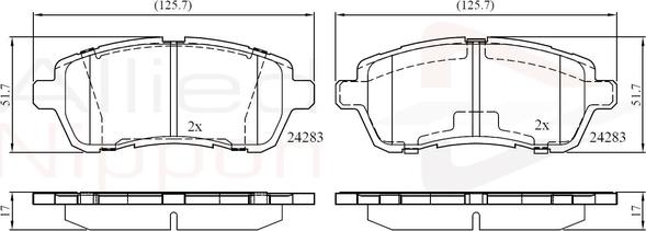 Comline ADB01618 - Тормозные колодки, дисковые, комплект autospares.lv