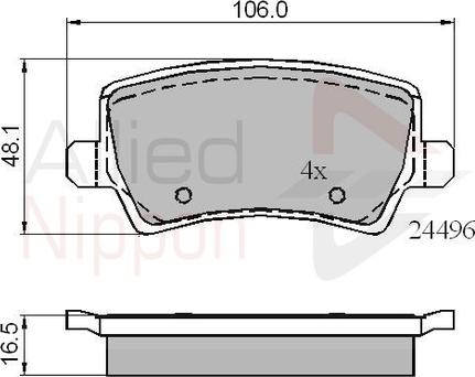 Comline ADB01613 - Тормозные колодки, дисковые, комплект autospares.lv