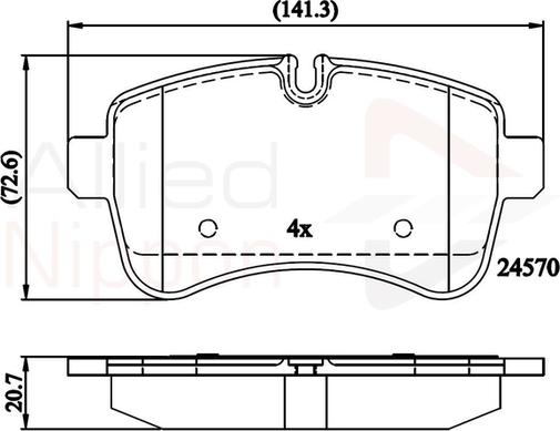 Comline ADB01617 - Тормозные колодки, дисковые, комплект autospares.lv