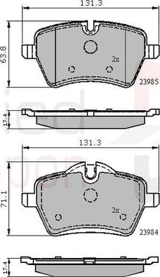 Comline ADB01673 - Тормозные колодки, дисковые, комплект autospares.lv