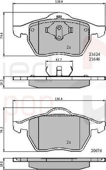 Comline ADB01092 - Тормозные колодки, дисковые, комплект autospares.lv