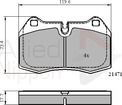 Comline ADB01097 - Тормозные колодки, дисковые, комплект autospares.lv