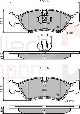 Comline ADB01007 - Тормозные колодки, дисковые, комплект autospares.lv